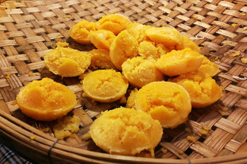 Thai dessert : Toddy palm cake sweet taste deliciuos