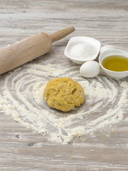 Dough for making Italian pizza. 