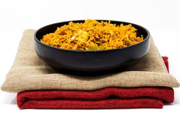 Tasty Indian food basmati rice on a plate