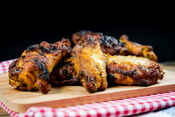fried chicken wings on table