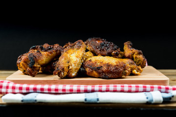 fried chicken wings on table
