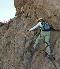 A Hiker in Picacho Peak State Park, Arizona