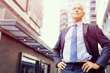 Portrait of confident businessman outdoors