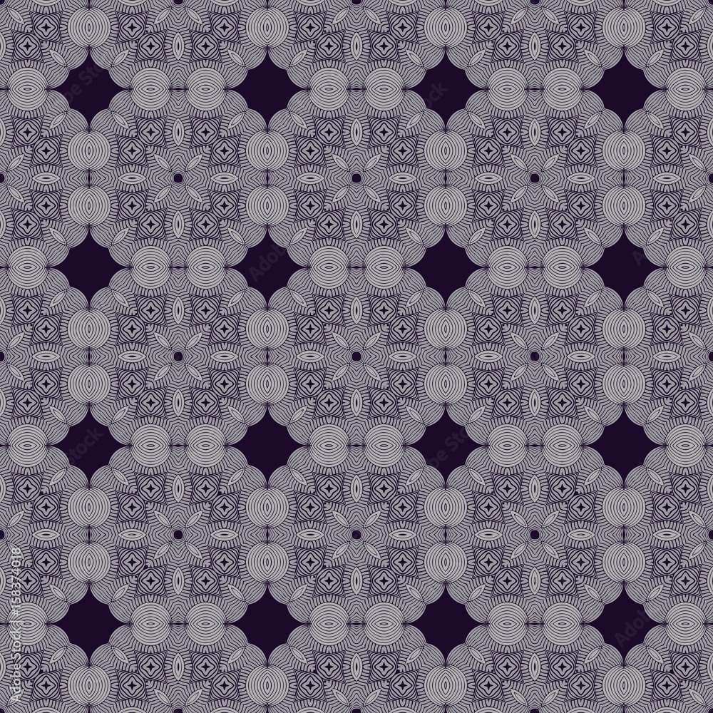 Aufkleber abstract geometric seamless pattern with wavy fine lines forming geometric shapes maze light backgro