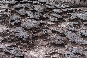 View of rock formation in Bako National Park. It's established in 1957, is the oldest national park...