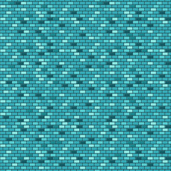 Blue brick wall vector seamless pattern