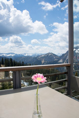 Fototapeta premium Blick von der Terasse des Nebelhorn