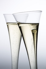 champagne or sparkling wine in champagne glass