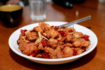 Chinese food - chicken with red pepper