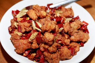 Chinese food - chicken with red pepper