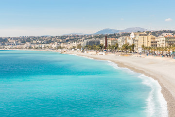 Fototapeta na wymiar France Nice Mediterranean beach