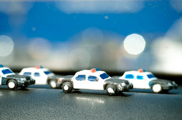 Fototapeta na wymiar Miniature Police Patrol
