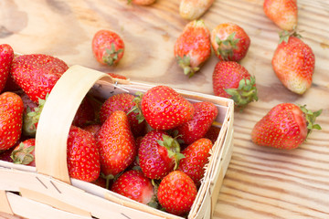 organic strawberries in basket