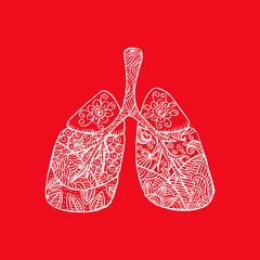 Lungs in Zentangle style