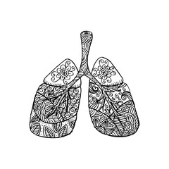 Lungs in Zentangle style