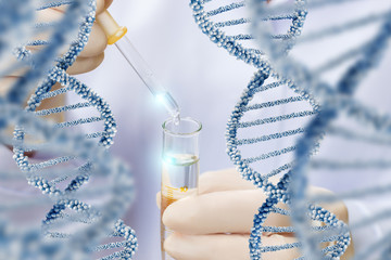 Research over dna molecule structure.