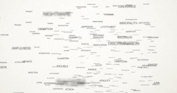 Negative words particles with alpha channel