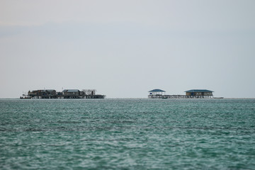 Traditional sea bajau's house in Mabul island, Malaysia 