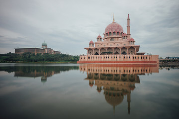 Morning view of Putra mosque in Putrajaya, Malaysia