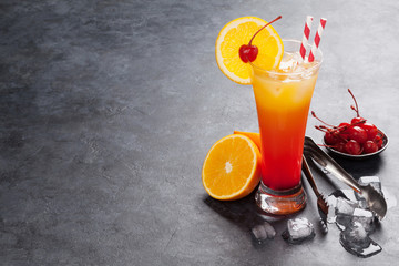 Tequila sunrise cocktail