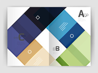 Set of front and back a4 size pages, business annual report design templates