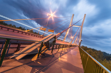 modern cable stayed bridge - Warsaw, Siekierkowski bridge