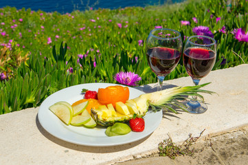 fruit and wine - the nature, the sea