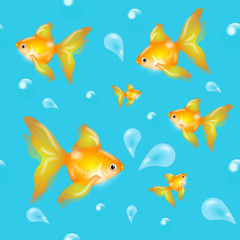 Fototapeta na wymiar seamless pattern with goldenfish