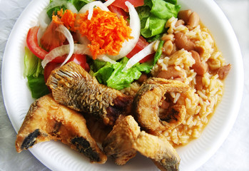 traditional plate of river fish at south of Portugal