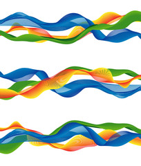 Colorful abstract wave set