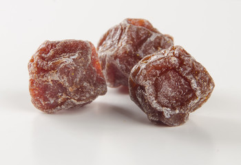 preserved fruits or chinese preserved fruits on the background.