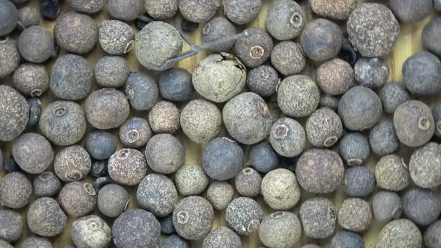 Rotating dry allspice food background
