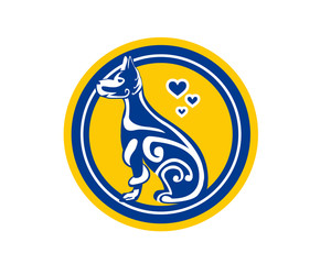 Modern Pet Logo - Vintage Love Dog Celtic Emblem