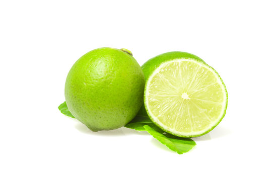 limes isolated on white background.