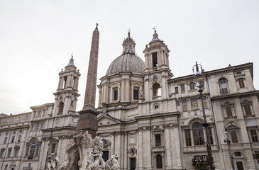 Fototapeta na wymiar Church of Sant Agnese in Agone in Piazza Navona in Rome, Italy