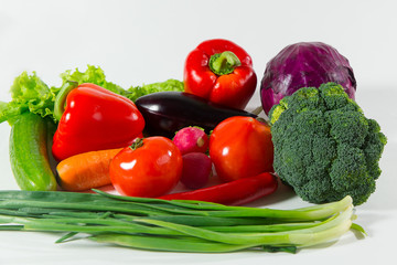 Assortment of fresh vegetables close up.