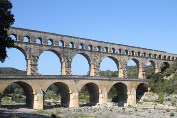Fototapeta premium Pont du gard, ancient Roman aqueduct in France
