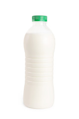 Milk in plastic packaging isolated on white