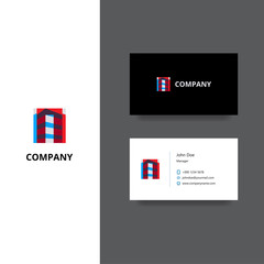 Architect or building company logo and business card template