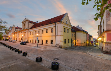 Warsaw kingsroad at sunset in Poland