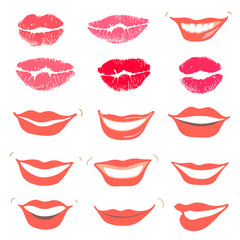 Lovely smiles & collection print of lips set