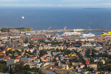 TALLINN, ESTONIA - AUGUST 15, 2016: Cruise ships in harbor