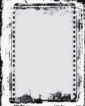 Grunge Frame – Large Distressed Texture . Decorative Vector Vintage Weathered Border. Great Grunge Background Or Retro Design Decor Element.