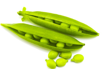 Green pea. Isolated on a white background