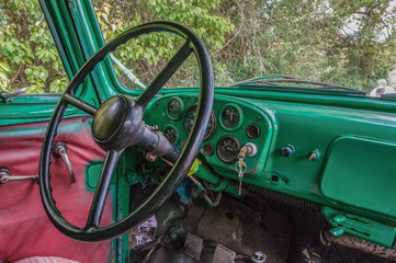 Tractor cab inside