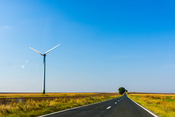 Windmills transforming wind power in electricity