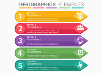 INFOGRAPHICS element abstract design the number top five list template