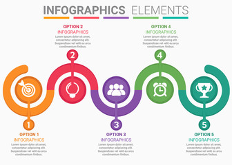 INFOGRAPHICS element abstract design the number top five timeline template
