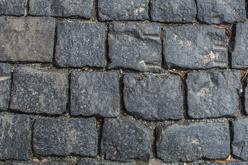 Texture of gray granite blocks