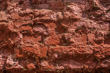 Old wall of red brick